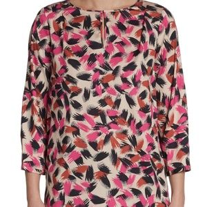 NWT Catherine Malandrino Belnap Printed Blouse - L